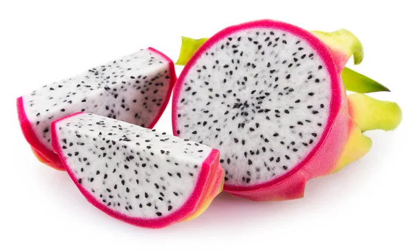 Friss pitahaya fehér háttérrel. Sárkánygyümölcs. — Stock Fotó