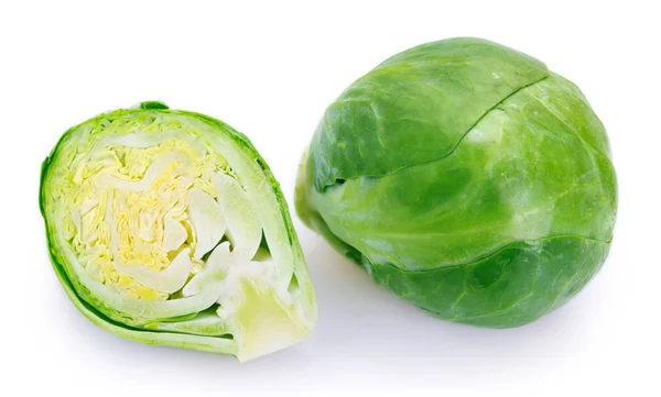 Rosenkohl sprießt auf weißem Hintergrund — Stockfoto