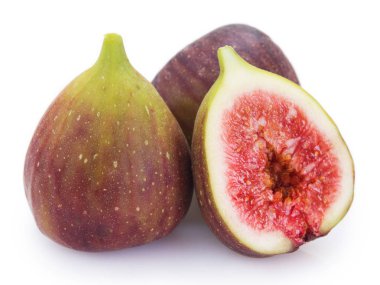 Beyaz arka planda incir meyvesi