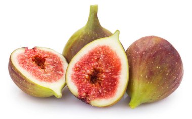 Beyaz arka planda incir meyvesi