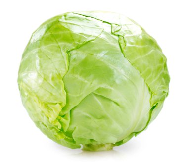 Beyaz arka planda taze lahana