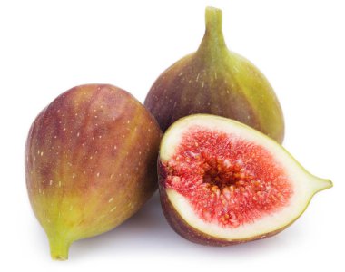 Beyaz arka planda incir meyvesi