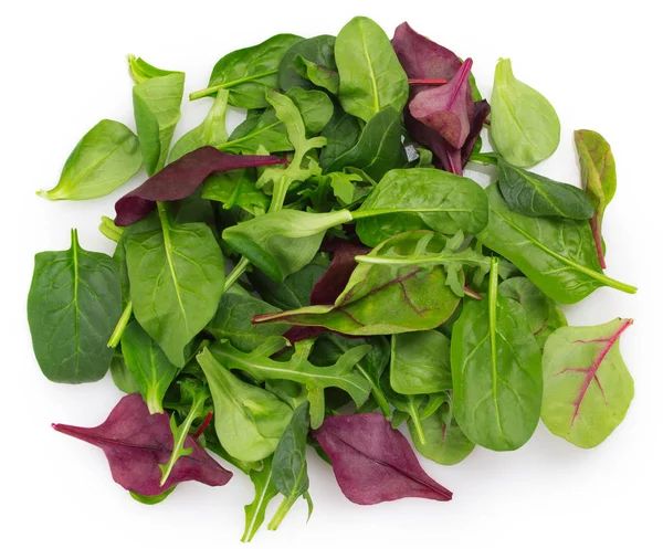 Ensalada mixta fresca sobre fondo blanco — Foto de Stock