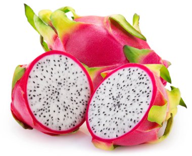 Beyaz arka planda taze pitahaya. Ejderha meyvesi.