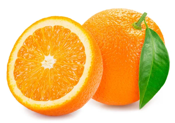 Orange frais sur fond blanc — Photo