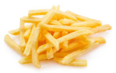 Beyaz arka planda kızarmış patates