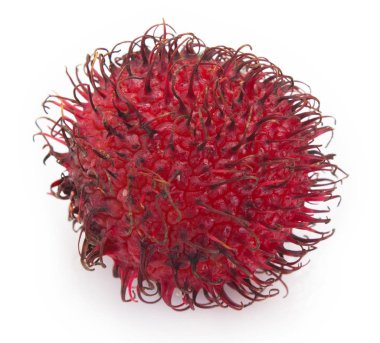 Beyaz arkaplanda taze rambutan