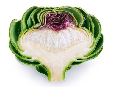 Beyaz arka plan üzerinde taze enginar