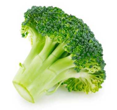 Beyaz arkaplanda taze brokoli