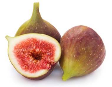 Beyaz arka planda incir meyvesi