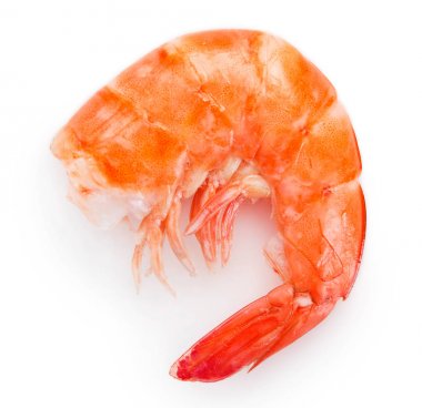 beyaz zemin üzerine pişmiş karides