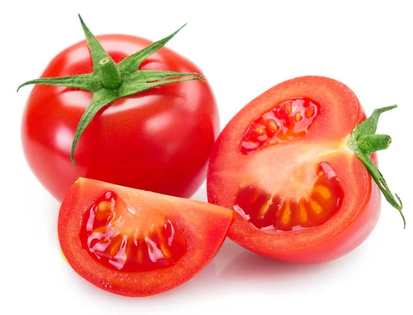 Frische Tomate auf weißem Hintergrund — Stockfoto