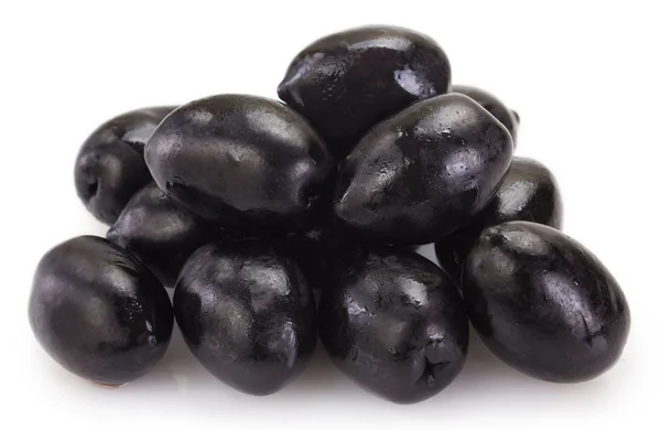 Black olives on white background — Stock Photo, Image