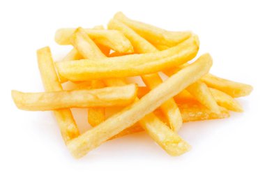 Beyaz arka planda kızarmış patates