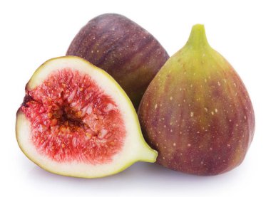 Beyaz arka planda incir meyvesi