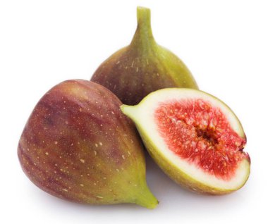 Beyaz arka planda incir meyvesi