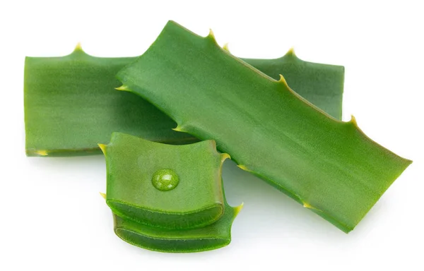 Aloe vera proaspătă pe fundal alb — Fotografie, imagine de stoc