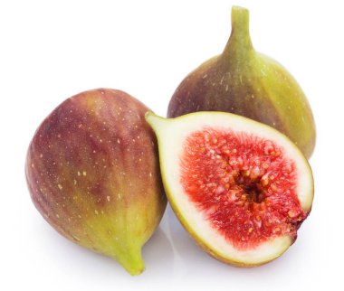 Beyaz arka planda incir meyvesi