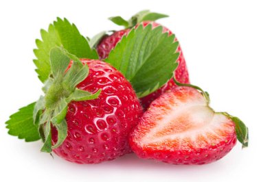 Beyaz arka planda taze çilek