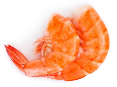 beyaz zemin üzerine pişmiş karides