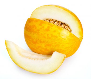 Beyaz arka planda taze kavun