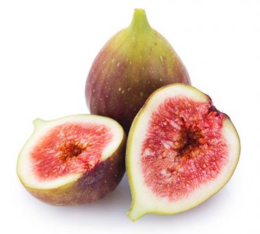 Beyaz arka planda incir meyvesi