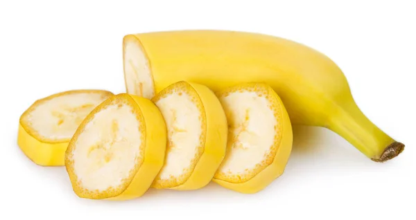 Banana fresca sobre fundo branco — Fotografia de Stock