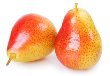 Beyaz zemin üzerinde taze armut