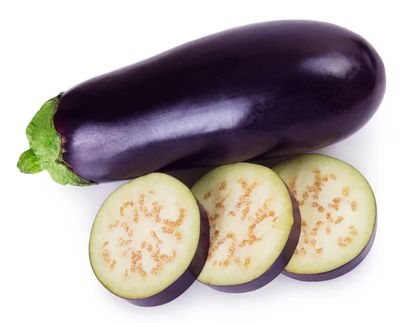 Verse aubergine op witte achtergrond — Stockfoto