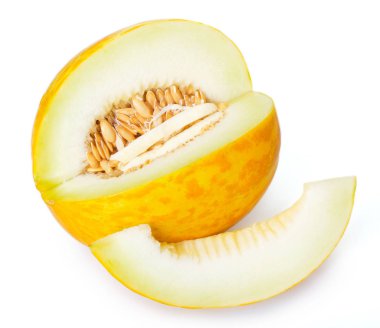 Beyaz arka planda taze kavun