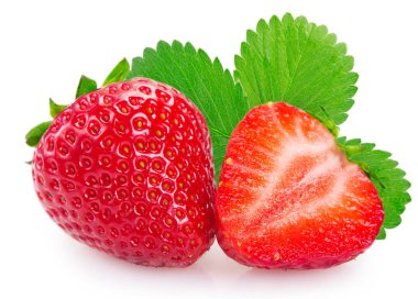 Beyaz arka planda taze çilek