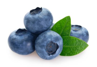 Beyaz arkaplanda taze yaban mersini