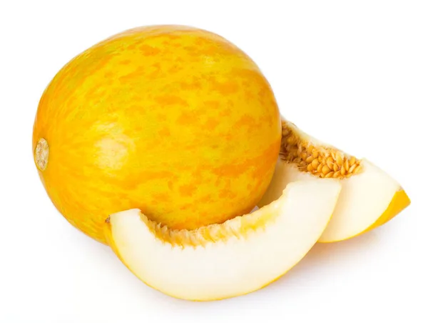 Färsk melon på vit bakgrund — Stockfoto