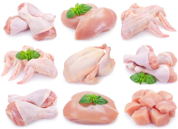 Raw chicken on white background — Stock Photo, Image