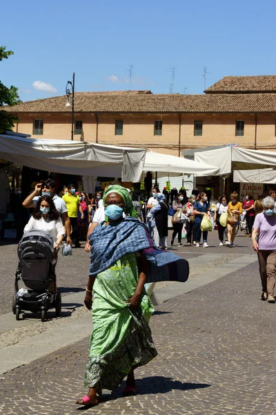 Forli Italy June 2020 Delle Torri Downtown Street Market Day — Stock Photo, Image