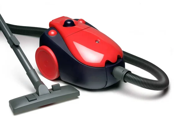 Red Vacuum Cleaner Isolated White Background — Stock Photo, Image