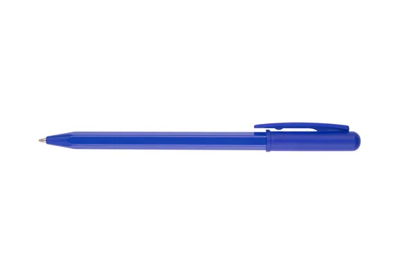 Single Blue Pencils Isolated White Background Label — Stock Photo, Image