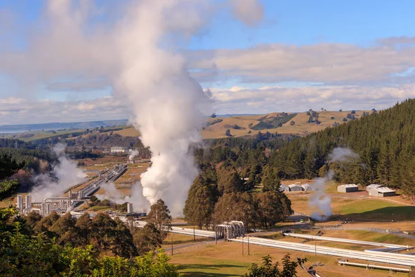 Wairakei Geothermal Power Station Pipeline Steam North Island Nueva Zelanda — Foto de Stock