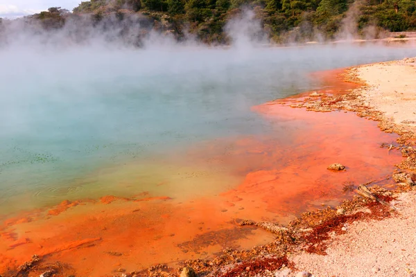 Fortyogó Geotermikus Pezsgő Medence Wai Tapu Termal Csodaországban Rotorua Zéland — Stock Fotó