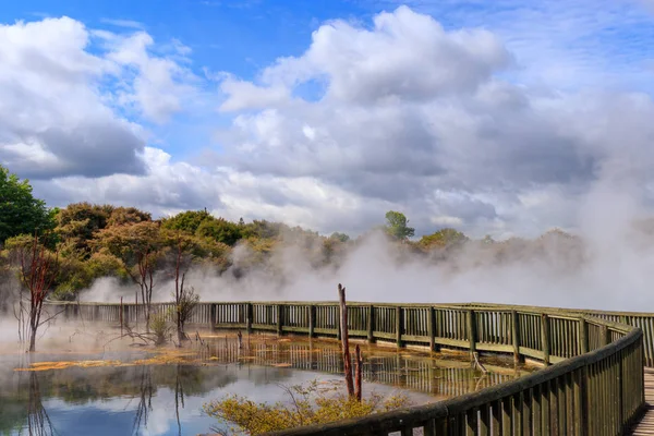 Στον Ατμό Καυτό Λίμνη Κρατήρα Στο Πάρκο Kuirau Rotorua Νέα — Φωτογραφία Αρχείου