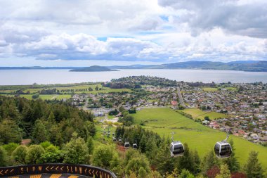 Rotorua manzarası gondol binme, Yeni Zelanda