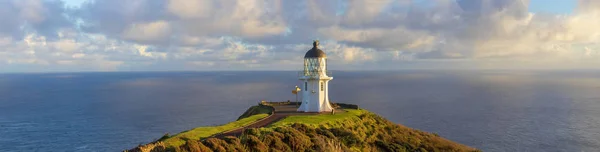 Phare du cap Reinga panorama, océan Pacifique, Nouvelle-Zélande — Photo