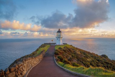 Deniz Feneri Cape Reinga Pasifik okyanusu Yeni Zelanda