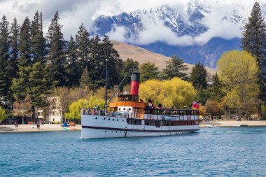 Queenstown 'da Tss Earnslaw, Eski Buharlı Gemi, Yeni Zelanda