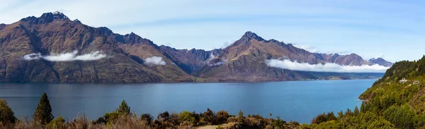 Lago Wakatipu Pitoresco Panorama Dos Alpes Sul Nova Zelândia — Fotografia de Stock