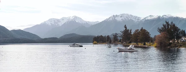 Panorama Lago Anau South Island Nova Zelândia — Fotografia de Stock