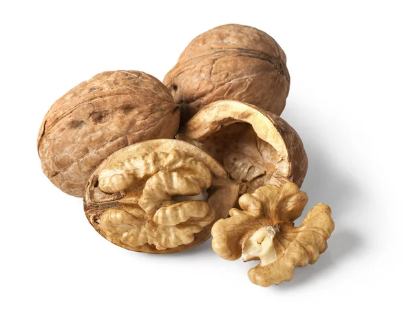 Walnuts Isolated White Background Clipping Path — Stock Photo, Image