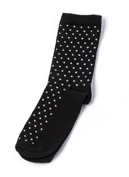 Носки Черный Носок Изолирован Белом — стоковое фото
