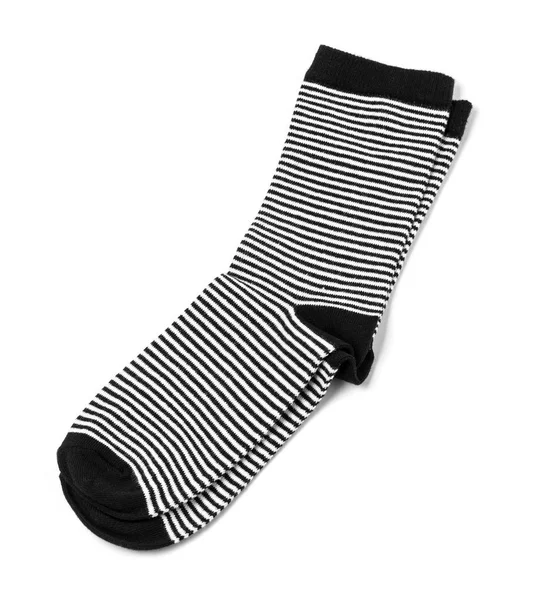 Носки Черный Носок Изолирован Белом — стоковое фото