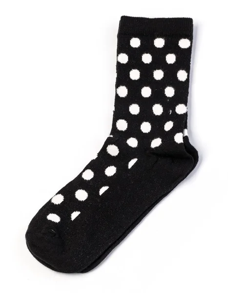 Sockenstreifen Schwarze Socke Isoliert Auf Weiß — Stockfoto